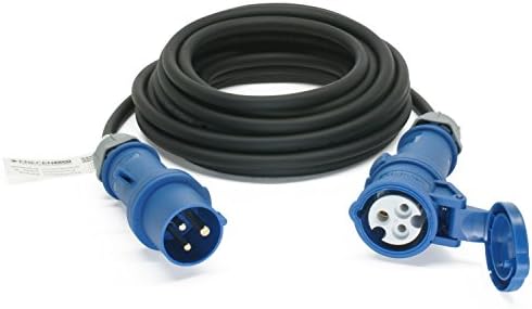 CEE extension cable 230V / 16A, IP44, rubber, H07RN-F, 3 mm x 2.5 mm², with ST/KU 3-pin