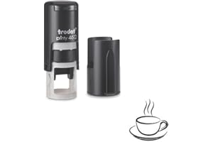 TRODAT Coffee Cup Stamp – Loyalty Card Stamper - Self Inking Black Ink - Approx. 11mm