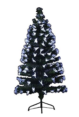 FEERIC LIGHTS & CHRISTMAS Sapin de Noël artificiel lumineux avec fibre optique + 136 LED + 8 Jeux de lumière - livré avec son pied - Hauteur 120 cm