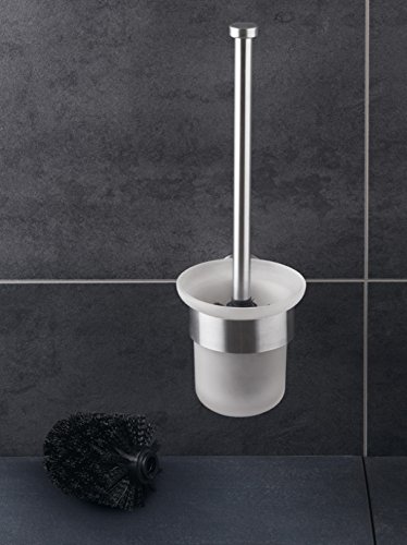 WC-Bürstenhalter, Dailyart WC-Garnitur Toilettenbürste mit Glaseinsatz und austauschbaren Toilettenbürste WC-Bürste – zur Wandmontage , Befestigen ohne bohren - 2