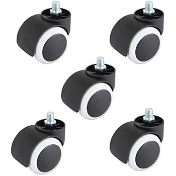 Set Di 5 Rotelle Per Sedie Da Ufficio 11mm/50mm - Ruote In Poliuretano Per Pavimenti Duri