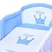 Baby Cot PRINCE 120x60 maden of wood incl. foam mattress and 9 pieces bedding complete set