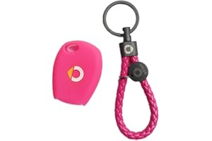 ACSUZ Auto Portachiavi, per Mercedes Smart 453 Fortwo Forfour Car Key Ring Personalizzato Uomini/Donne Pieghevole Keys Chain Accessorio with Logo,Rose Red-A