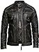 Produktbild Brandslock Herren Echtes Leder Biker Jacke Vintage (4XL, Schwarz)