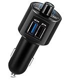 【Gran Compatibilidad】 El transmisor de FM para automóvil Bluetooth puede combinarse con todos los dispositivos Bluetooth como iPhone, iPad, iPod, tableta, Samsung, HTC, LG, Huawei, OnePlus y otros teléfonos inteligentes Android. Ayuda a llevar música y llamadas directamente desde sus dispositivos móviles a la radio del automóvil a través de la señal de radio FM (87.5 - 108.0 MHz).