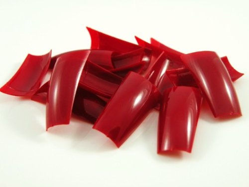 100 Dark Red False Fake Nails Nail Tips French Acrylic