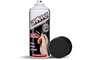4R Quattroerre.it 16413 Wrapper Spray Nero Opaco | Vernice Removibile per Carrozzeria | Pellicola Spray Protettiva UV e Anti-Graffio | Wrapping Liquido Made in Italy