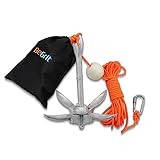 Komplettes Zubehör für Bootsankerzubehör: Schlingenanker, 10M Ankerschleppseil, Bojenball und Aufbewahrungsbeutel