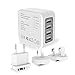 Price comparison product image USB Plug Travel Charger Adaptor, Turata 4 Port Universal World Wall Charger With Interchangeable US UK EU AU Plug for iPhone X/8/7/6, iPad, Android Samsung Galaxy, Note 8, Tablet, Kindle & More