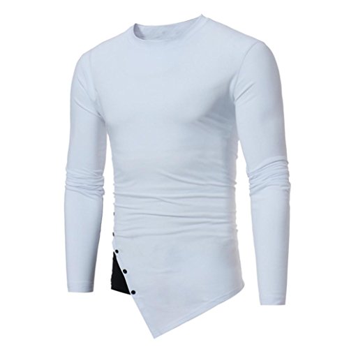 DAYSEVENTH MEN-TOPS Clearance Men's Casual Long Sleeve O-Neck Irregular Patchwork Shirt Top Blouse