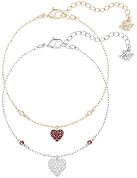 Swarovski Crystal Wishes Heart Armband Set, rot