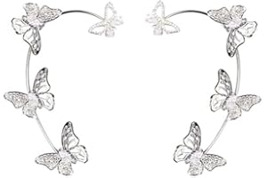 MeeQee Papillon Oreille Cuff Zircon Boucles d'Oreilles Femme Non-piercing cartilage clip oreille Boucles d'oreilles hypoallergéniques Chic Fille Bijoux