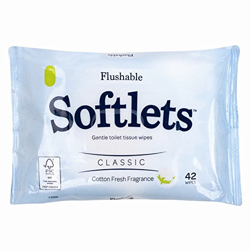 42 Flushable Softlets Toilet Wipes
