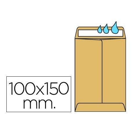 SOBRE LIDERPAPEL BOLSA N 1 KRAFT SALARIOS 100X150 MM ENGOMADO CAJA DE 500 UNIDADES