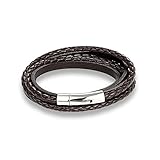 ⭐️ GESCHENKIDEE ⭐️ Herren Lederarmband mit Edelstahl Magnetverschluss | Mehrere Modelle | Verfügbar in Schwarz und Braun | Geflochten Design (Braun3)