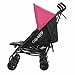 Obaby Apollo Black/Grey Twin Stroller and Black Footmuffs (Pink)
