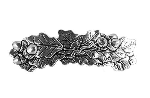Oberon Design Oak Leaf Hair Clip | Pasador, Broche de Pelo | Barrette de metal hecho a mano con clips franceses