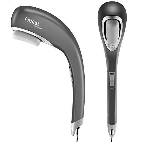 FITFIRST Masajeador Electrico Shiatsu Manual por Vibración Intensivo Intensidad Graduable con Exactitud para Relajar los Músculos de Hombros, Brazos, Piernas en Casas y Oficina