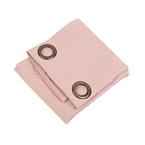 TwinkleR 2er-Set Gardine Vorhang blickdicht , Verdunkelungsvorhang Thermovorhang mit Ösen , schwere Ösenschal Verdunkelungsgardine (Rosa) - 8