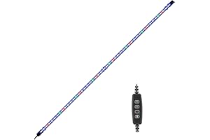 VARMHUS Submersible LED Aquarium Lumière,Lampe Aquarium mit Timer&Dimmfunktion,3 Lichtmodi dimmbare und 4-Farben-LED,10 Helligkeitsniveaus optional und 3 Stufen zeitgesteuerter Loop 96LEDS-112cm