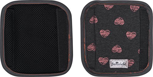 Gurtpolster Gurtpolster Set – universal für Babyschale, Buggy, Kinderwagen, Autositz (z.B. Maxi Cosi City SPS, Cabrio, Cybex Aton usw.)Janabebe® Fluor Heart - 3