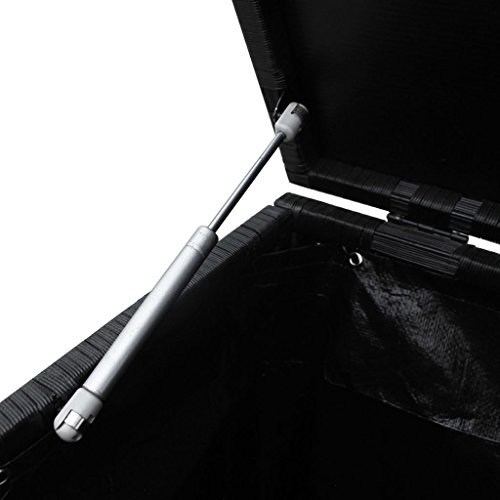 vidaXL Garten Aufbewahrungsbox Poly Rattan Schwarz 150x50x60 cm Gartentruhe