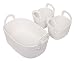 Clearance Sale Set of 3 Nursery Organizers Storage Chest for Baby, White Cotton Rope Christmas Gifts