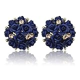 Shining Diva Fashion Stylish Stud Earrings for Women and Girls(Navy Blue)(9181er)