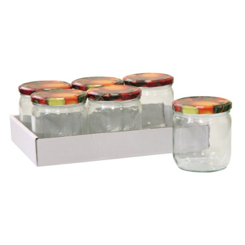 Axentia 292123 Marmeladengläser 425 ml Deckel, 6 Stück