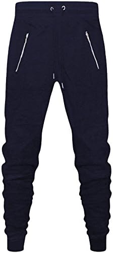 2k18Feb Mens Slim Fit Trousers Tracksuit Bottom Jogging Joggers Brush Fleece Sweat Pants[Navy,M]