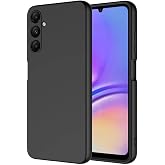 [BLACK LIQUID SILICONE] For Samsung A54 ile uyumlu Esnek Silikon Matte Kaymaz Yapı İ&ccedil; Kadife Y&uuml;zey Darbe Emici Siyah Telefon 