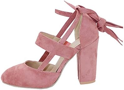 Newday Heaven Lace up Ankle Tie Wrap Strappy Sandals Block Heel High Heel Shoes UK 5-8.5