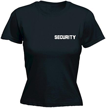 JNR Workwear Women's SECURITY (BREAST AND BACK) (M - BLACK) FITTED T-SHIRT