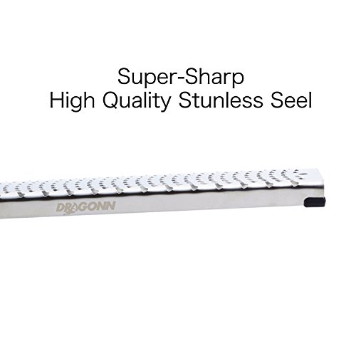 DRAGONN Beste Premium Zester Reibe, Vierkantreibe, Scharfe Klinge aus rostfreiem Stahl – Schwarz Griff + Sicherheitsabdeckung - 3