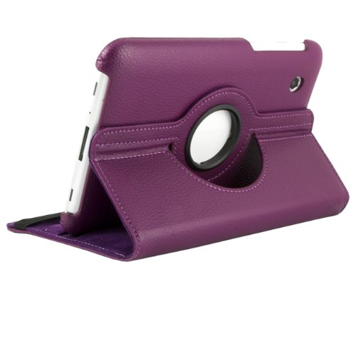 360 ° 7.0 Luxus Tasche SAMSUNG GALAXY TAB 2 7.0 P3100 P3110 Hülle Schutz Etui Tasche Cover Case mit Ständerfunktion (Lila) - 3
