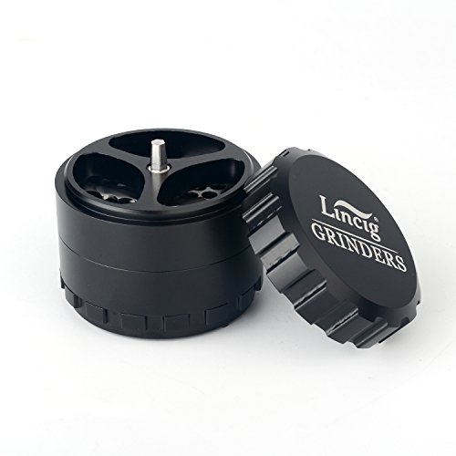 lincig Grinder Luxe Mahlwerken # 1 Pflanze trocknet Salzmühle Extra scharfe Klinge, 2,5 Zoll Design-patentierte Aluminium DIY anpassen Crusher schwarz - 5