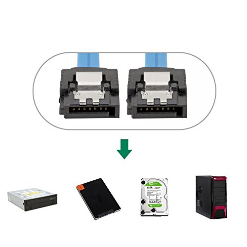 Witasm 6 Stück SATA III Kabel 6.0 Gbps Anschlusskabel HDD SSD Datenkabel mit gerade Stecker, 46cm(Balu) - 3