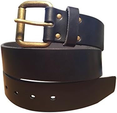 Immortal Coil "Cyclops Black" Full Grain Genuine Leather Cowhide Jeans Belt - Single Prong Single Hole - 1.5" Width - Vintage (X Large)