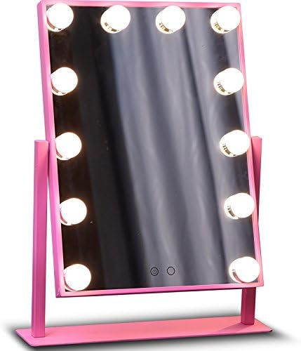 UPHAN U3 Professional Hollywood Lighted Vanity Mirror with LED Lights for Makeup Dressing Table Set, Touch Control Beauty Cosmetic Mirror with 12 Dimmable LED Bulbs for Makeup Beginner Daughter Gift