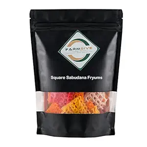 Farmsive Ready To Fry Sabudana Square Papad, Sabudana Square Fryums, Sabudana Papad, Upwas Special, For Snack, Papad Snack Chips, 400 g
