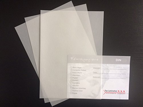 50 Blatt DIN A3 Transparentpapier Zanders Spectral hochweiß 100g/m² von Top Lamination - exzellente Durchsicht, sehr gute Qualität, für Einladungen, Visitenkarten, Einlegeblätter für Alben, Hochzeitskarten, Poster, Bastelarbeiten und vieles mehr
