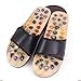 Produktbild SHANGXIAN Fußmassage Hausschuhe Sandalen Sommer Zuhause Draussen Liebhaber Hausschuhe Gesunder Natürlicher Achat Reflexzonenmassage Flip Flops,Black,44