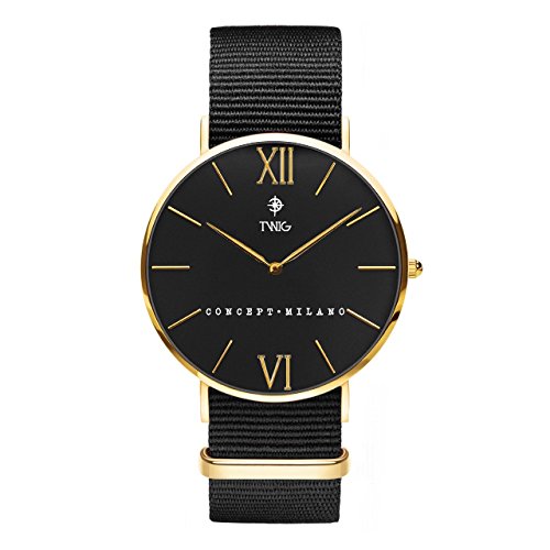 Uhr Twig Haring Gold/Schwarz Herren/Damen NATO Strap Vintage