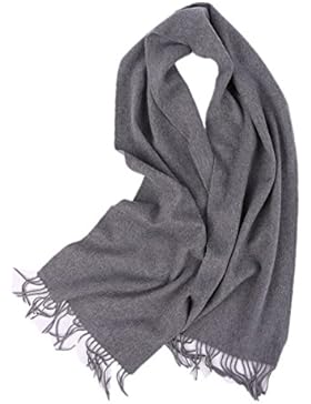 Prettystern - 100% Kaschmir einfarbig unisex kuschelig weicher Winterschal 200cm langer Fransen Schal - Farbwahl