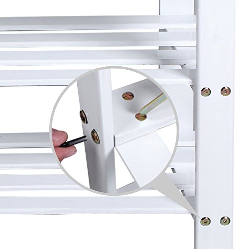 Songmics Schuhbank Sitzbank Schuhregal Badregal aus Bambus lange Version 90 x 45 x 28,7 cm Weiß LBS90B - 5