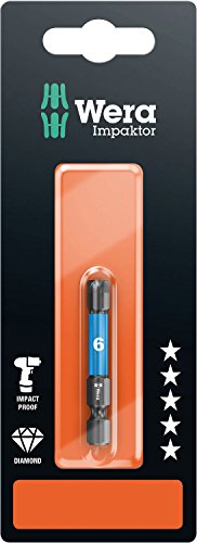 Wera 840/4 IMP DC Impaktor Bits SB 6,0, Hex-Plus, 6.0 x 50 mm, 05073946001 - 2