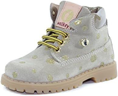 Shoes with POIS Laces and Zip First Steps Beige/Gold Made in Italy