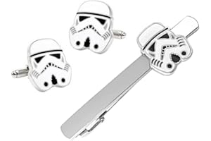 Goodygold Star Wars Stormtrooper Cufflinks tie Clip Set Starwars Costume Accessories Tie Pin Bar Cufflinks