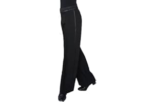 Ready4Dance Pantalon de danse latine américain avec bracelet et bande latérale en satin