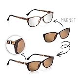  bifocales Gafas Gafas de Lectura Mujer Magnético con sol Clip marrón Havanna Braun Matt +2,50 dpt